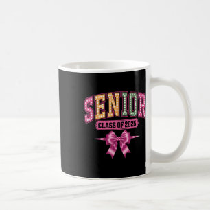 Cl Of 2025 Senior Coquette Bow Women Girls Graduat Coffee Mug