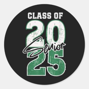 Cl Of 2025 Senior - Graduation 2025 Green  Classic Round Sticker