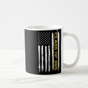 Cl Of 2025 Senior Patriotic American Flag Graduati Coffee Mug