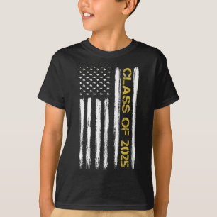 Cl Of 2025 Senior Patriotic American Flag Graduati T-Shirt