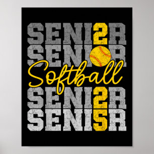 Cl Of 2025 Senior Softball Retro Graduation 2025 M Poster