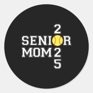 Cl Of 2025 Softll Mom Senior Graduation Graduate W Classic Round Sticker