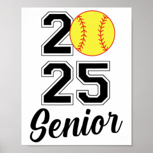 Cl Of 2025 Softll Senior Graduation Graduate Women Poster