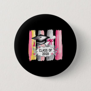 Cl Of 2025 Women Graduation Senior High School Col 2 Inch Round Button