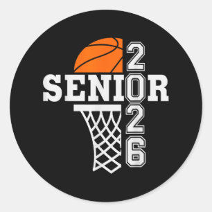 Cl Of 2026 Basketball Senior 26 Player Team Gradua Classic Round Sticker