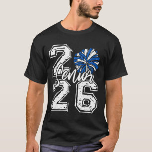 Cl Of 2026 Cheer Senior 2026 Blue Pom Pom Cheerlea T-Shirt