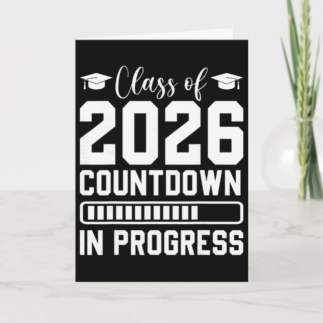 Cl Of 2026 Countdown In Progress Senior Graduate  Card (Front)