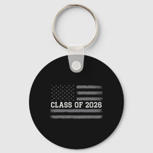 Cl Of 2026 Graduation American Flag Distressed Gra Keychain