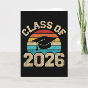 Cl Of 2026 Graduation Hat Retro Card