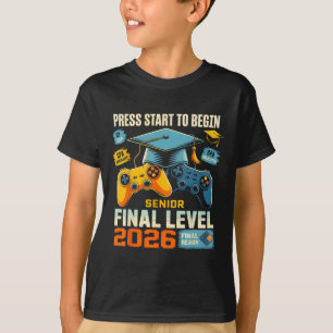 Cl Of 2026 Level Complete Video Gamer Senior Gradu T-Shirt