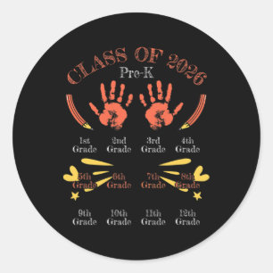 Cl Of 2026 Preschool School Teacher Student Gradua Classic Round Sticker
