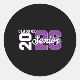 Cl Of 2026 Senior 2026 Back To School 2026 And Gra Classic Round Sticker