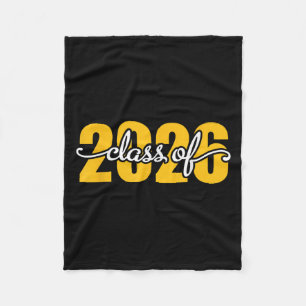 Cl Of 2026 Senior 26 High School Graduation Black  Fleece Blanket