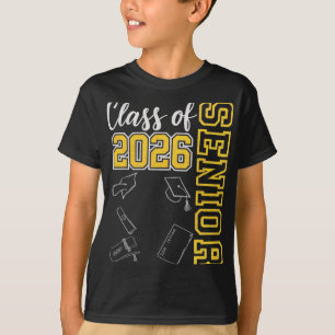 Cl Of 2026 Senior 26 High School Graduation Black- T-Shirt
