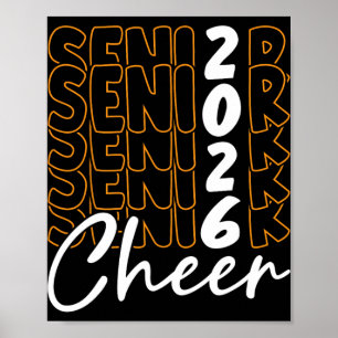Cl Of 2026 Senior Cheer Cheerleader Cheerleading W Poster