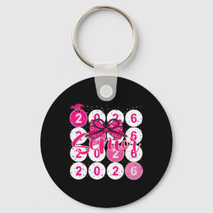Cl Of 2026 Senior Coquette Pink Bow Graduation Fam Keychain