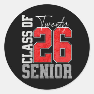 Cl Of 2026 Twenty 26 Graduation Senior 2026  Classic Round Sticker