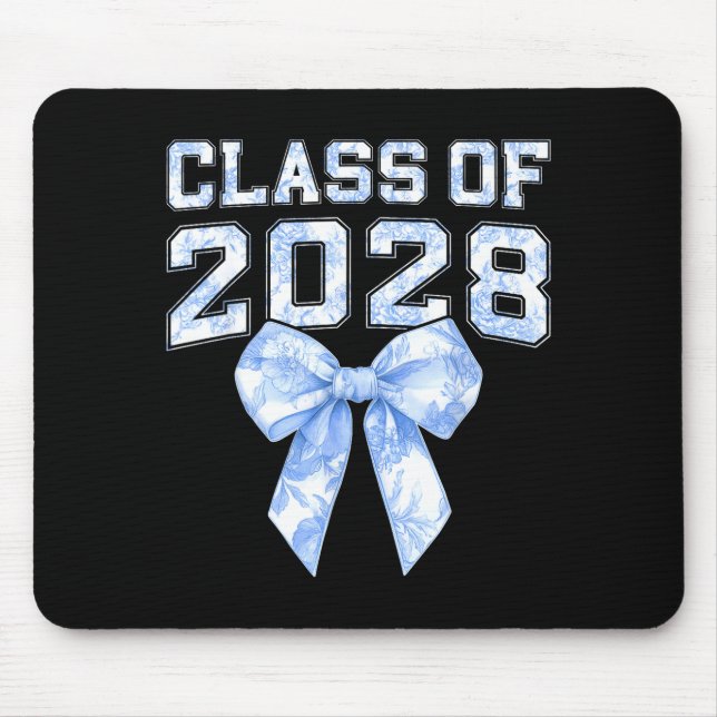 Cl Of 2028 Blue Toile Floral Coquette Bow Girl Kid Mouse Pad (Front)