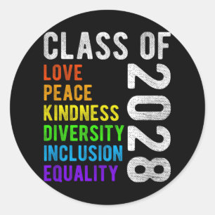 Cl Of 2028 Shirt Peace Love Cl Of 2028 Gifts Shirt Classic Round Sticker