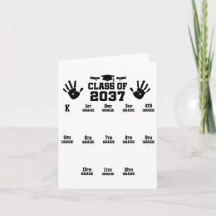 Cl Of 2037 Grow With Me Handprint Pre-k 12th Grade Card