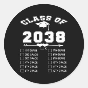 Cl Of 2038 Grow With Me Funny Kindergarten Back To Classic Round Sticker