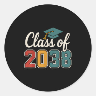 Cl Of 2038 Grow With Me Funny Kindergarten To Grad Classic Round Sticker