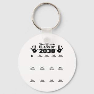 Cl Of 2038 Grow With Me Handprint Pre K 12th Grade Keychain