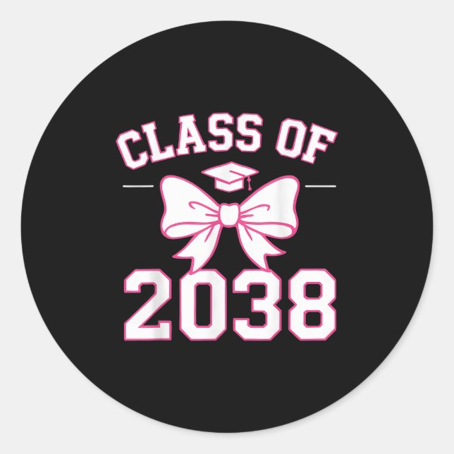 Cl Of 2038 Grow With Me Kindergarten Pink Coquette Classic Round Sticker (Front)