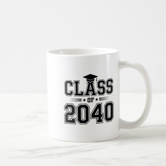 Cl Of 2040 Grow With Me First Day Of School Gradua Coffee Mug (Right)