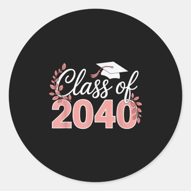 Cl Of 2040 Grow With Me Kindergarten Nk Coquette B Classic Round Sticker (Front)