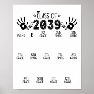 Cl Of 20&#; Grow With Me Pre-k To 12th Grade Hand Poster