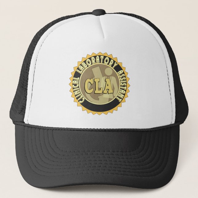 CLA BADGE - CLINICAL LABORATORY ASSISTANT TRUCKER HAT (Front)