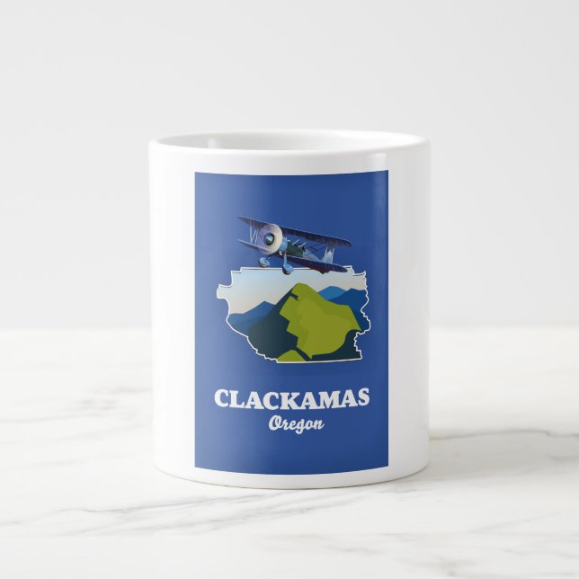 Clackamas Oregon USA map Large Coffee Mug (Front)