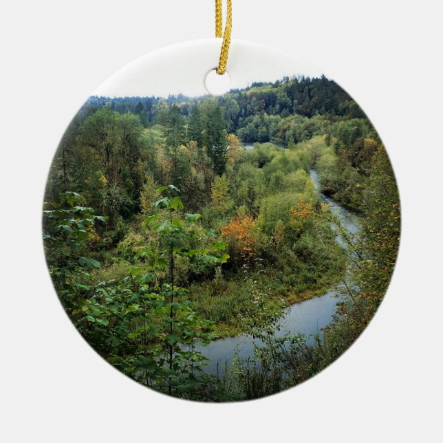 Clackamas River, OR Ceramic Ornament (Front)