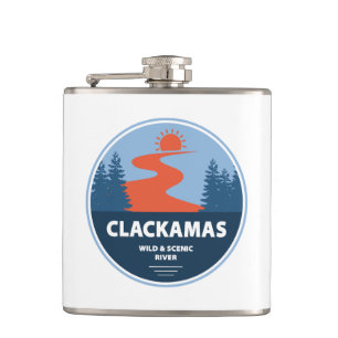 Clackamas Wild and Scenic River Oregon Hip Flask