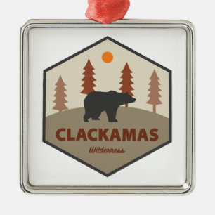Clackamas Wilderness Oregon Bear Metal Ornament