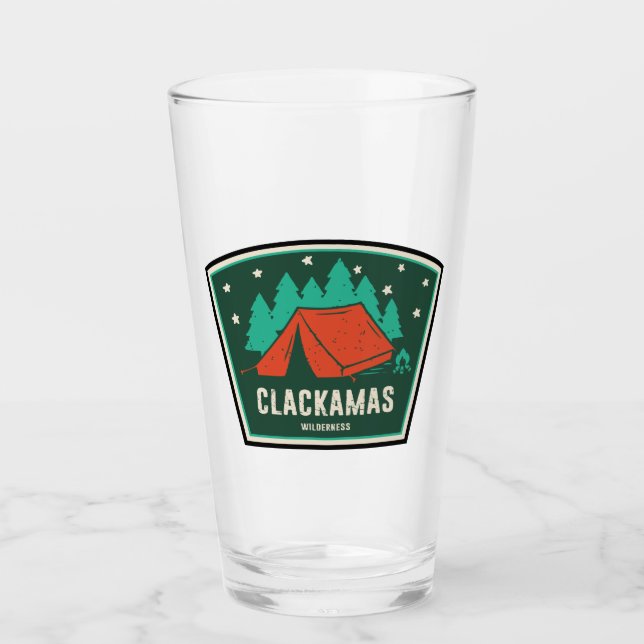 Clackamas Wilderness Oregon Camping Glass (Front)