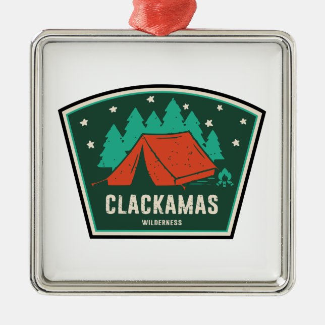 Clackamas Wilderness Oregon Camping Metal Ornament (Front)