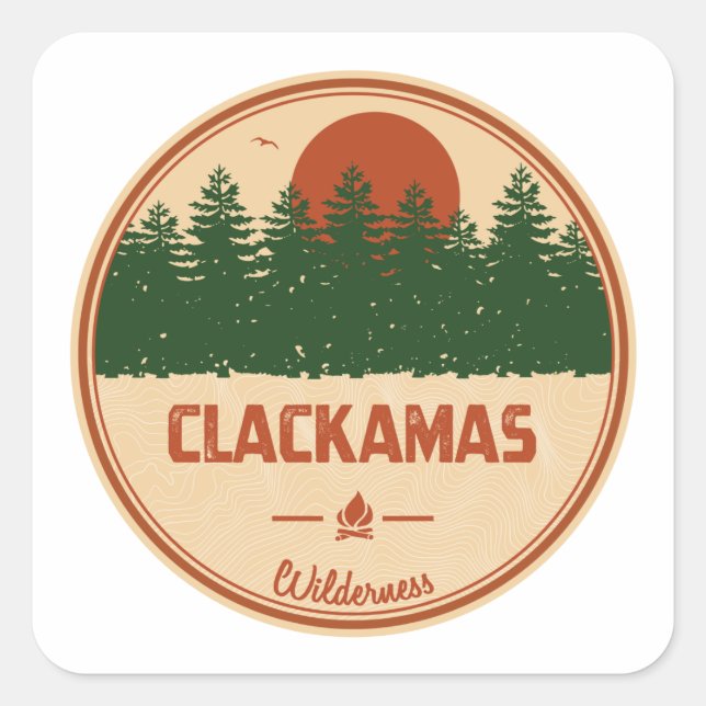 Clackamas Wilderness Oregon Square Sticker (Front)