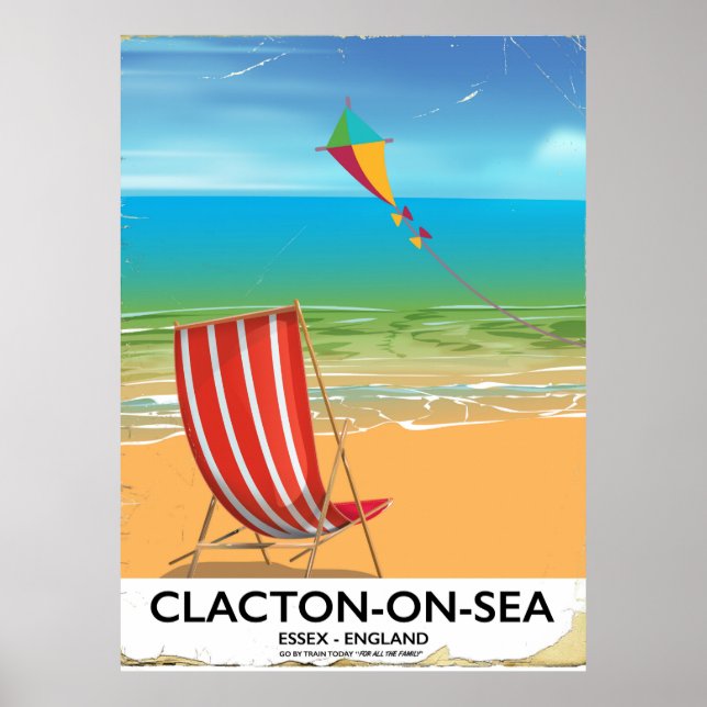 Clacton-on-sea, Essex Vintage travel poster (Front)
