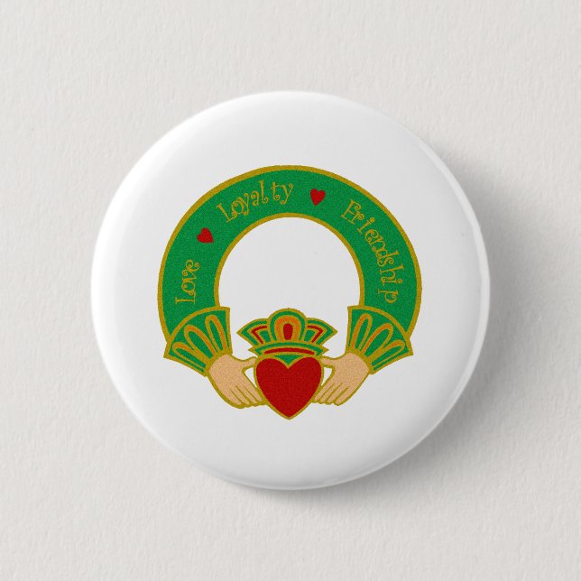 Claddagh 2 Inch Round Button (Front)