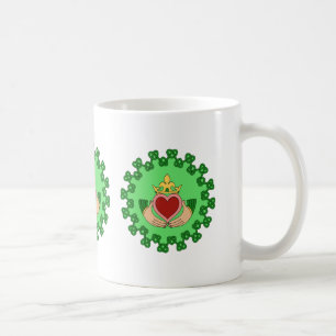 Claddagh and Green Knotwork Coffee Mug