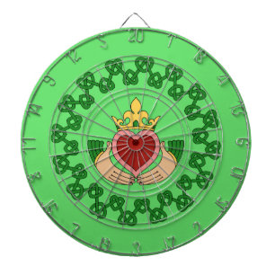 Claddagh and Green Knotwork Dartboard