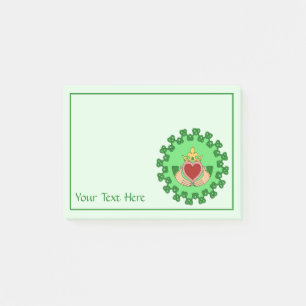 Claddagh and Green Knotwork Post-it Notes