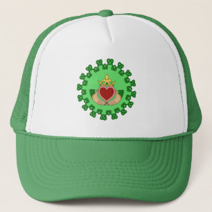 Claddagh and Green Knotwork Trucker Hat