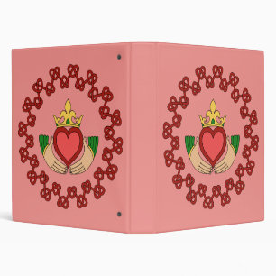 Claddagh and Red Knotwork on Pink Binder