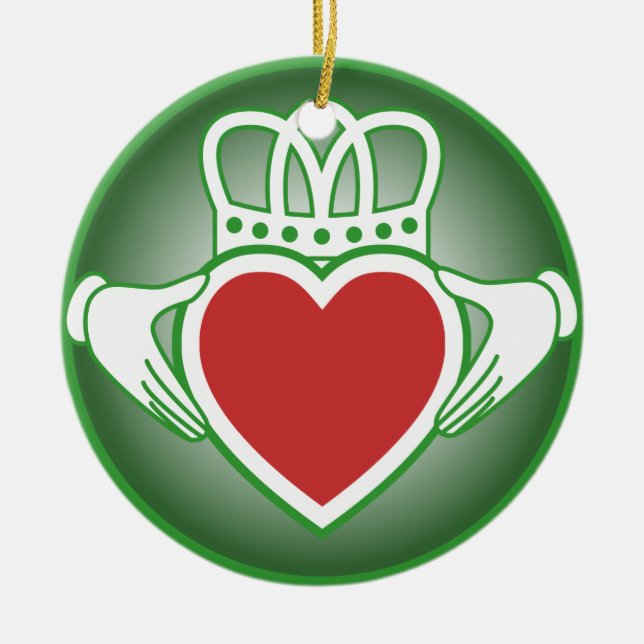 Claddagh Ceramic Ornament (Front)