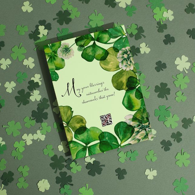 Claddagh Clover QR Code Faire-part de mariage (Birthday Depot Party Supplies Trendy Stylish Shamrocks
Claddagh Clover QR Code Wedding Invitation)