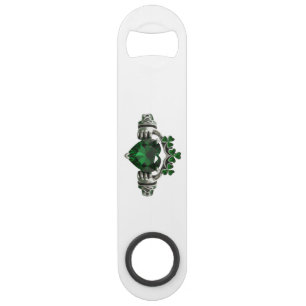 Claddagh Emerald Green Shamrock Bottle Opener Bar Key