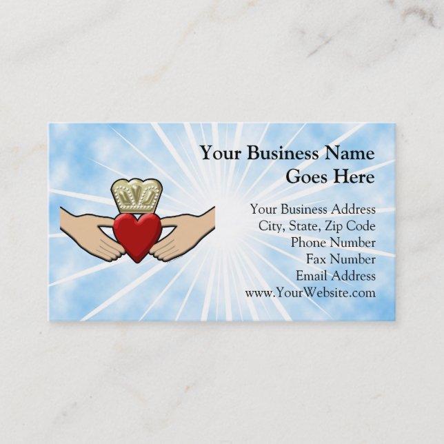 Claddagh Graphic with Red Heart Business Card (Front)